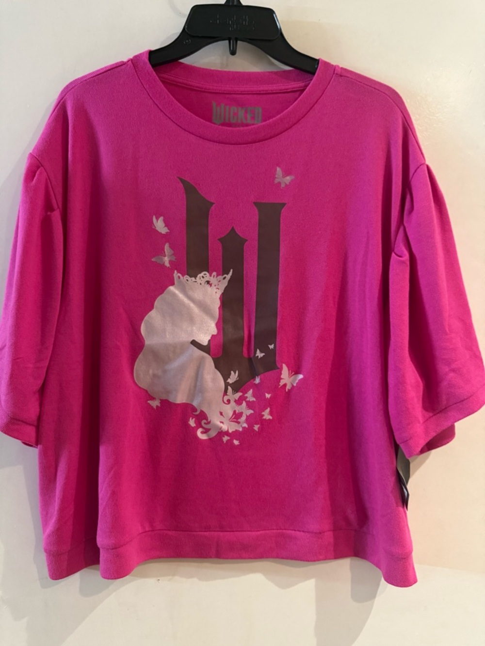 Wicked Glinda Pink short Sleeve Shirt with Butterflies – Unisex Size 2X -NEW